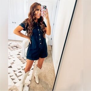 Show me your mumu black denim romper